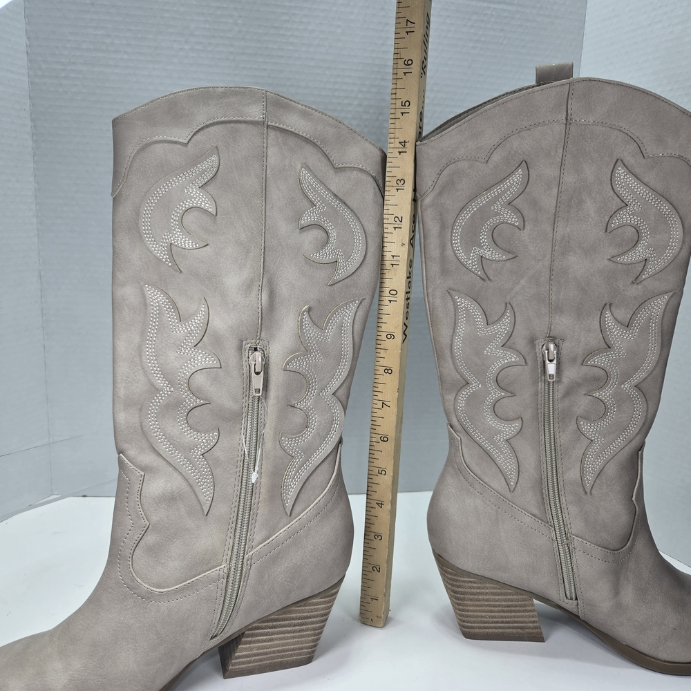 DV by Dolce Vita Karda Taupe Block Heeled Western Cowgirl Cowboy Boots Size 9 - Picture 11 of 14
